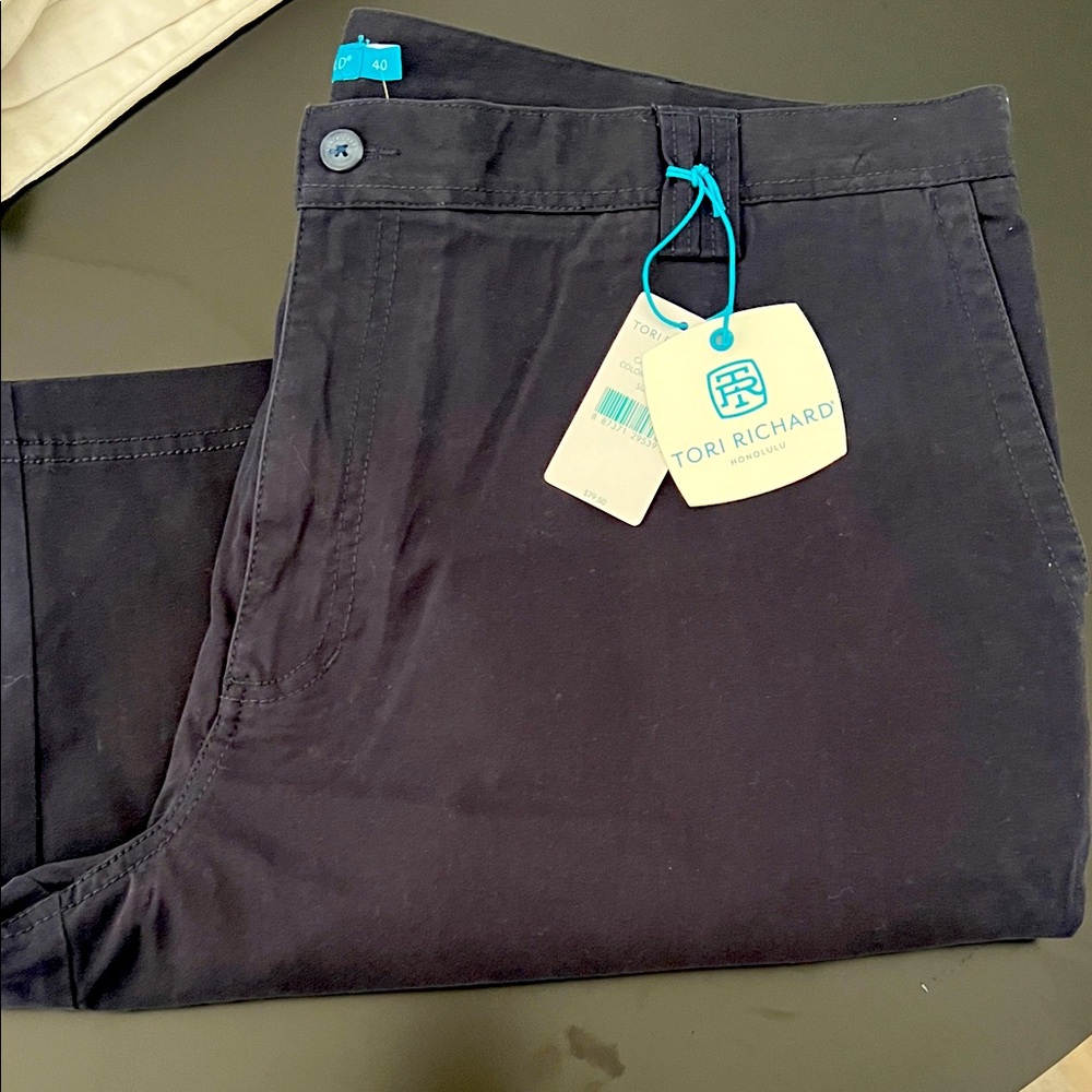 Tori Richard Men's Dark Gray Chinos